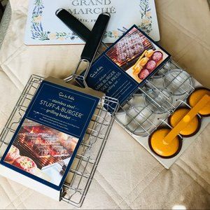 Sur La Table Hamburger Grill Baskets. SS Mini-Burger & Stuff-A-Burger. New